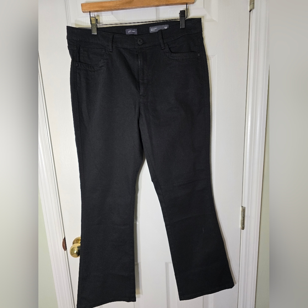 J. Jill High-Rise Boot Cut Pants in Black 14p